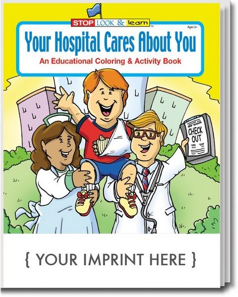 CS0390 Your Hospital Cares About You Coloring and Activity Book with Custom Imprint